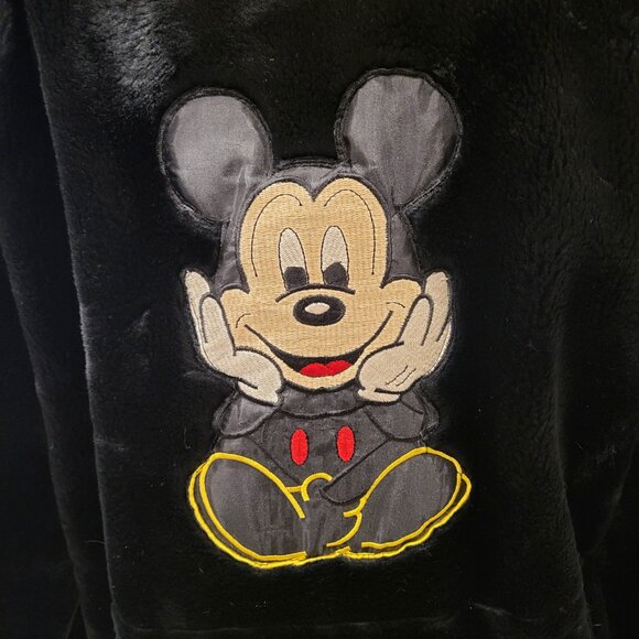 Vintage Mickey Mouse Unlimited Faux Fur Long Jacket Black Size Large - Picture 5 of 15
